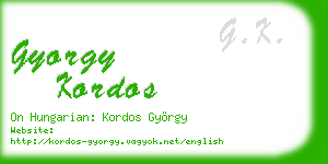 gyorgy kordos business card