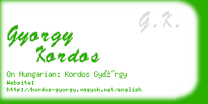 gyorgy kordos business card